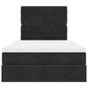 vidaXL Ottomani voodiraam madratsitega, must, 120x190 cm, samet