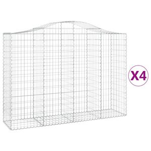 vidaXL kaarekujulised gabioonkorvid 4 tk, 200x50x140/160 cm, raud