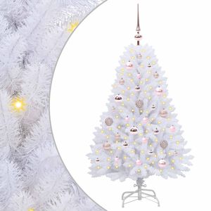 vidaXL Kunstlik kokkupandav j&otilde;ulupuu Valge 120 cm PVC ja teras