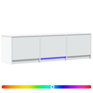 vidaXL LED-iga TV kapp sahtliga Valge 140 x 34 x 40 cm T&ouml;&ouml;deldud puit