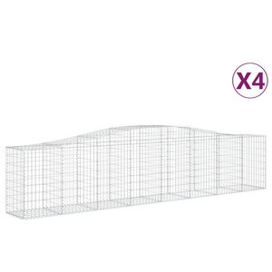 vidaXL kaarekujulised gabioonkorvid 4 tk, 400x50x80/100 cm, raud
