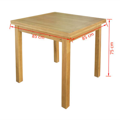 vidaXL pikendatav laud, 85 x 85 x 75 cm, tammepuit