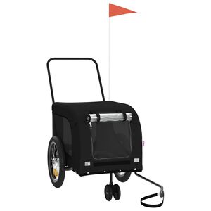 vidaXL lemmiklooma ratta järelkäru, must, oxford kangas/raud