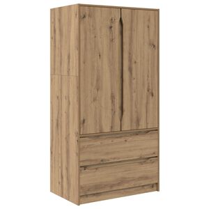vidaXL Garderoobikapp K&auml;sit&ouml;&ouml; Tamm 79,5 x 49 x 156 cm T&ouml;&ouml;deldud puit