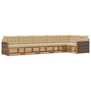 vidaXL V&auml;li diivanikomplekt padjaga 6 pcs Looduslik ja beež