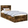 vidaXL Voodi raam peaga Suitsetatud tamm 90 x 200 cm Tehispuit