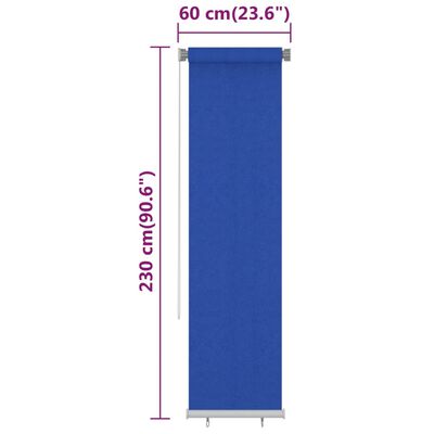 vidaXL väliruloo, 60 x 230 cm, sinine, HDPE