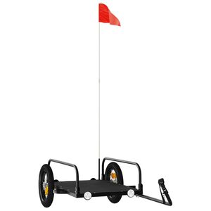 vidaXL jalgratta haagis, must, 122 x 53 x 31 cm, raud