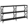 vidaXL Konsoollaud Must tamm 156 x 28 x 80,5 cm Tehispuit