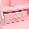 vidaXL tualettlaud taburetiga, roosa, 75 x 69 x 140 cm, Paulownia puit