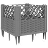 vidaXL vaiadega taimekast, helehall, 43,5 x 43,5 x 43,5 cm, PP