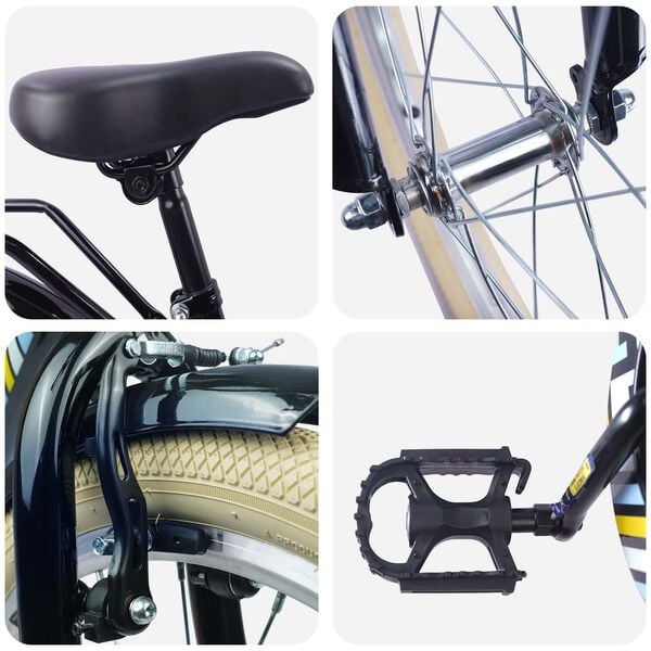 vidaXL Laste Bike 20 Tolli vanuses 6-11 aastat Must