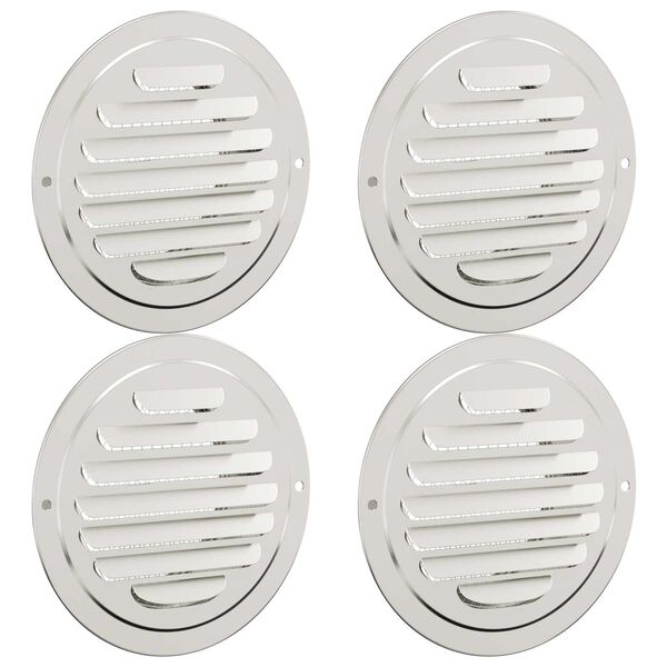 vidaXL &Otilde;hu ventilatsioonikatted 4 pcs H&otilde;bedane 80 mm Roostevaba teras