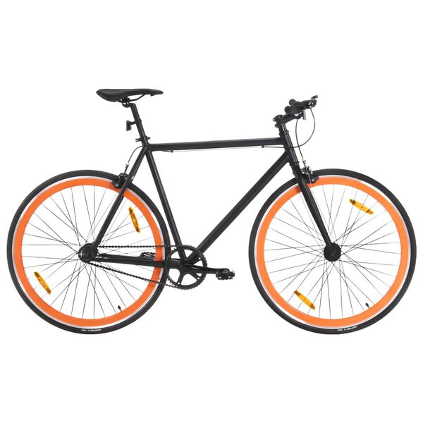 vidaXL &uuml;hek&auml;iguline jalgratas, must ja oranž, 700C 51 cm