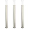 vidaXL pollarvalgustid 3 tk 110 cm roostevabast terasest IP44