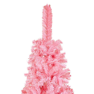 vidaXL kitsas valgustatud kunstkuusk roosa, 210 cm