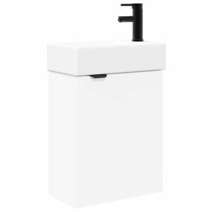 vidaXL Vannitoa vanity &uuml;ksus koos segistiga Valge 45,5 x 22,5 x 84 cm