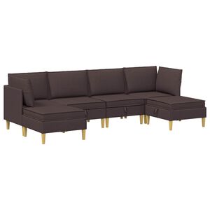 vidaXL Modulaarne diivanisari koos ladustamisega 6 pcs Tume pruun