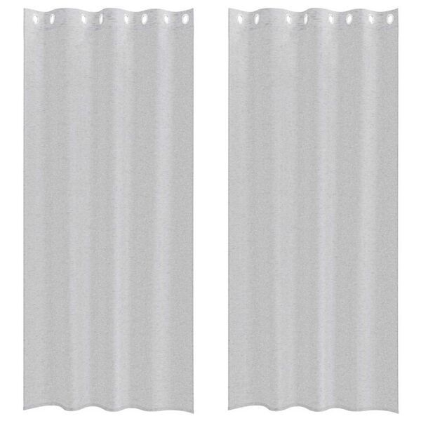 vidaXL Voile Kardin kardinatega 2 pcs Helehall 225 x 140 cm Polüester