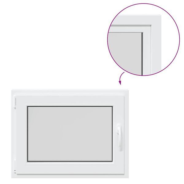 vidaXL keldriaken "RISOR" 80 x 50 cm, kallutatav ja pöördavatav, DIN, vasakpoolne, valge