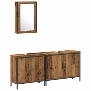 vidaXL Vannitoa valamud riiuliga ladustamisega 3 pcs Pruun Tehispuit