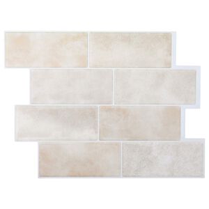 vidaXL Subway plaat 10 tk Bež marmor 29 x 21 cm Pol&uuml;uretaan ja PET