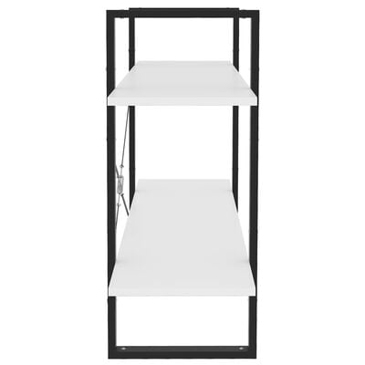 vidaXL 2-korruseline raamaturiiul 100x30x70 cm, valge, puitlaastplaat