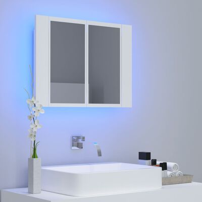 vidaXL LED-peeglikapp valge 60x12x45 cm, akrüül