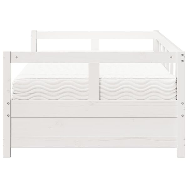 vidaXL p&auml;evavoodi madratsiga, valge, 90 x 200 cm, m&auml;nnipuit