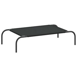vidaXL k&otilde;rgendatud koeravoodi must 90x50x20 cm Oxfordi kangas ja teras