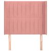 vidaXL voodipeats servadega, roosa, 83x16x118/128 cm, samet