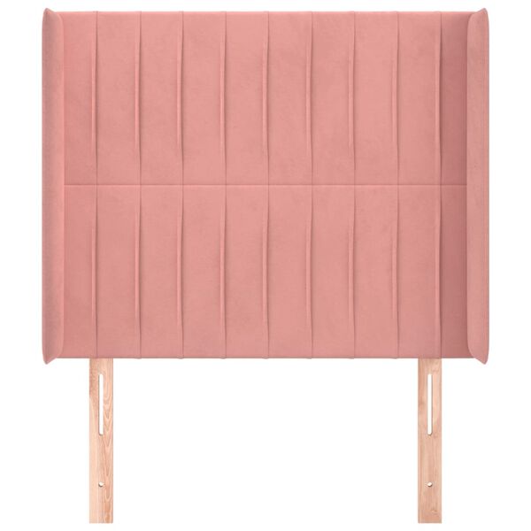 vidaXL voodipeats servadega, roosa, 83x16x118/128 cm, samet