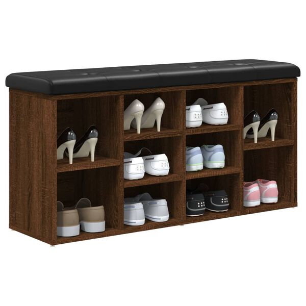 vidaXL jalatsipink, pruun tamm, 102 x 32 x 50 cm, tehispuit