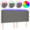 vidaXL LED-voodipeats, tumehall, 203x16x118/128 cm, kangas