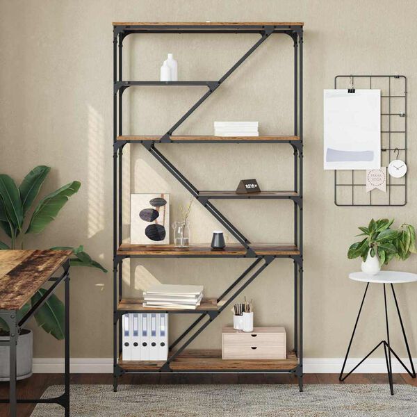 vidaXL Raamatukapp Vana puit 91 x 36 x 176 cm Tehispuit