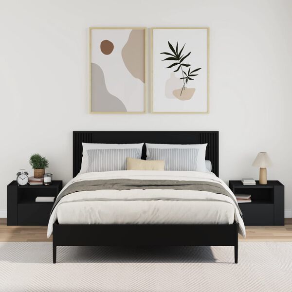 vidaXL seinale kinnitatavad &ouml;&ouml;kapid 2 tk, must, 45x30x35 cm