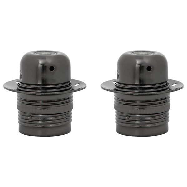 vidaXL Lambihoidjad 2 tk L&auml;ikiv must E27