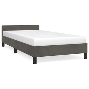 vidaXL voodiraam ilma madratsita, tumehall, 90x200 cm, samet