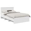 vidaXL Voodi raam peaga Valge 120 x 123 cm Tehispuit