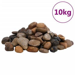 vidaXL poleeritud veerkivi 10 kg, erivärvi, 2-5 cm