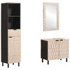 vidaXL Vannitoa komplektid 3 pcs Valge pesu viimistlus Tugev mango puu