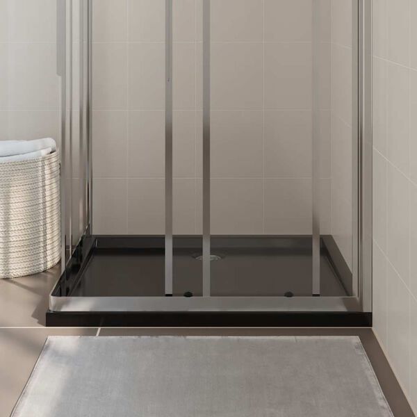 vidaXL ristkülikukujuline ABSist dušialus must 80x90 cm