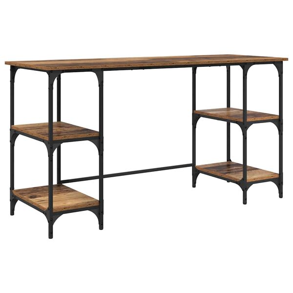 vidaXL Laud riiuliga Vana puit 140 x 50 x 75 cm Tehispuit