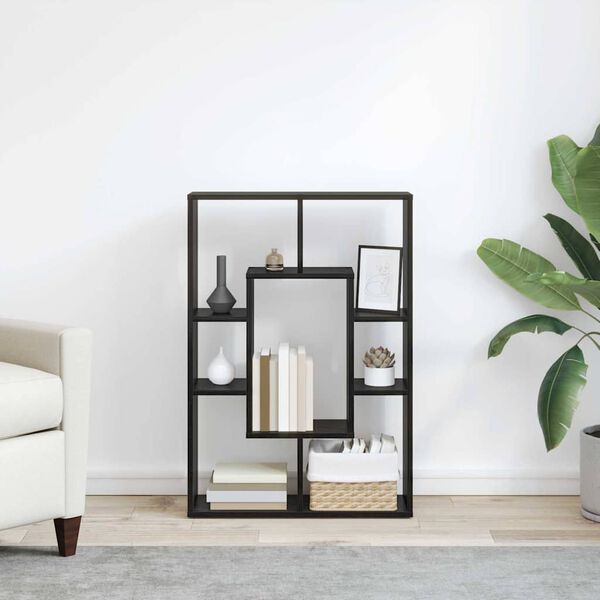 vidaXL Raamaturiiul Must tamm 63 x 20 x 90 cm Tehispuit