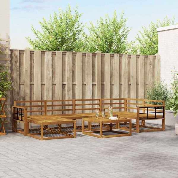 vidaXL V&auml;li diivanikomplekt 7 pcs Neutraalne Tugev akatsiapuu