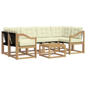 vidaXL V&auml;li diivanikomplekt padjaga 7 pcs Valge ja kreemjas