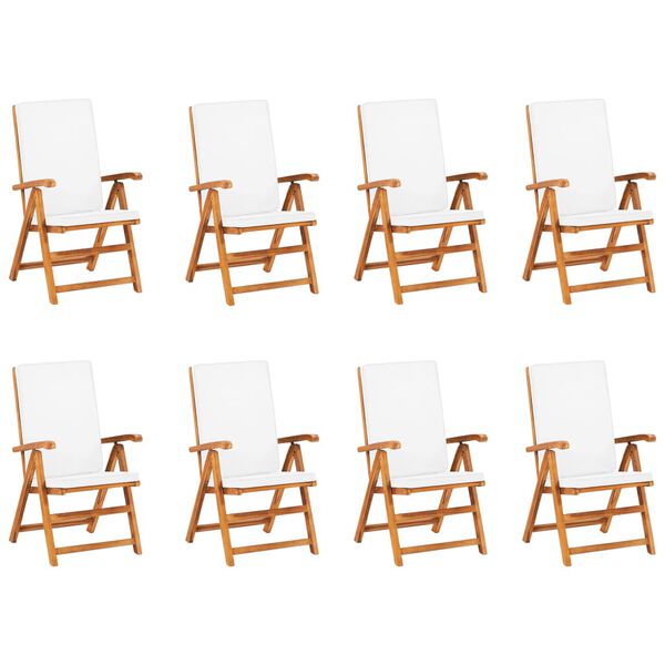 vidaXL 9-osaline aia s&ouml;&ouml;gitoakomplekt patjadega, tiikpuu