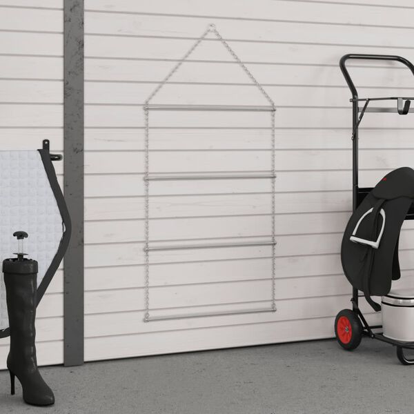 vidaXL tekkide ja valtrappide hoidja, h&otilde;bedane, roostevaba teras