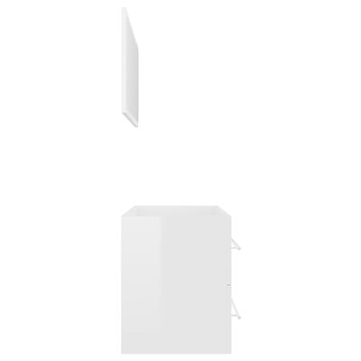 vidaXL 2-osaline vannitoamööbel, kõrgläikega valge, puitlaastplaat