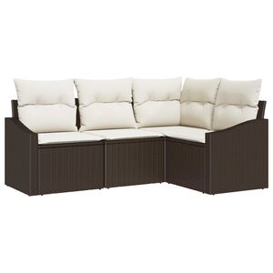 vidaXL Aia Diivanikomplekt padjaga 4 pcs Pruun ja valge pol&uuml;rotang